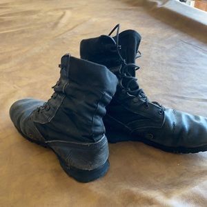 Black military style leather boots